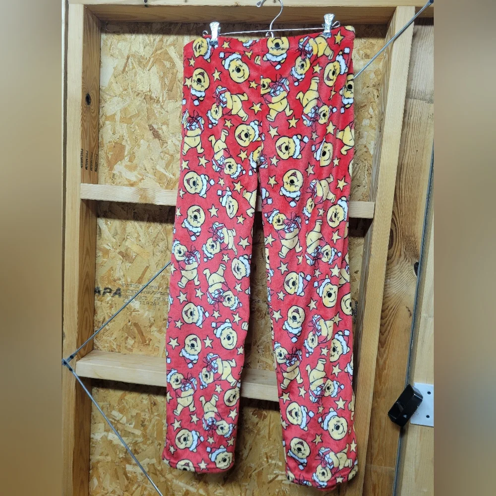 Disney Winnie The Pooh Fleece Christmas Pajama Pants Size Large - Picture 2 of 4